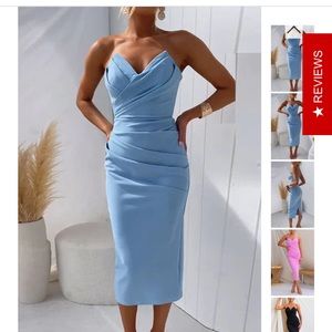 Brand new strapless fitted blue dress